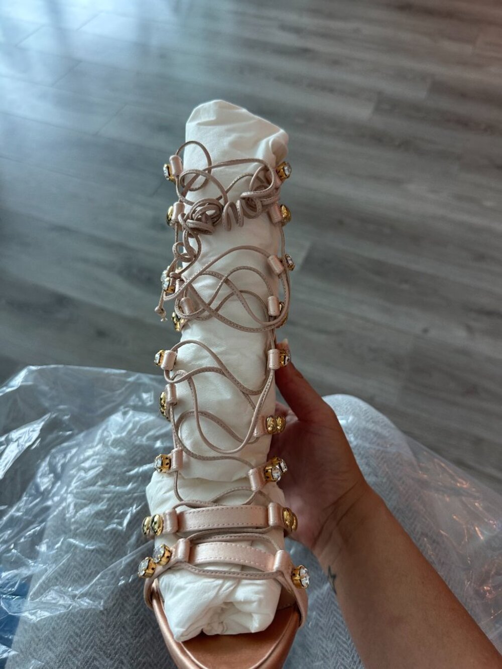 Giuseppe Zanotti PHARD Crystal Embellished Heels Size 7 – Original Box – $1,995 - Picture 4 of 9